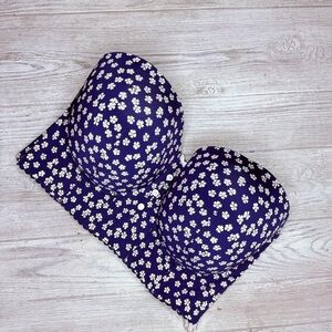 Parfait floral bustier bra style top shirt pin up shirt 3x plus size